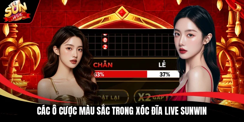 Các ô cược màu sắc trong Xóc Đĩa Live Sunwin